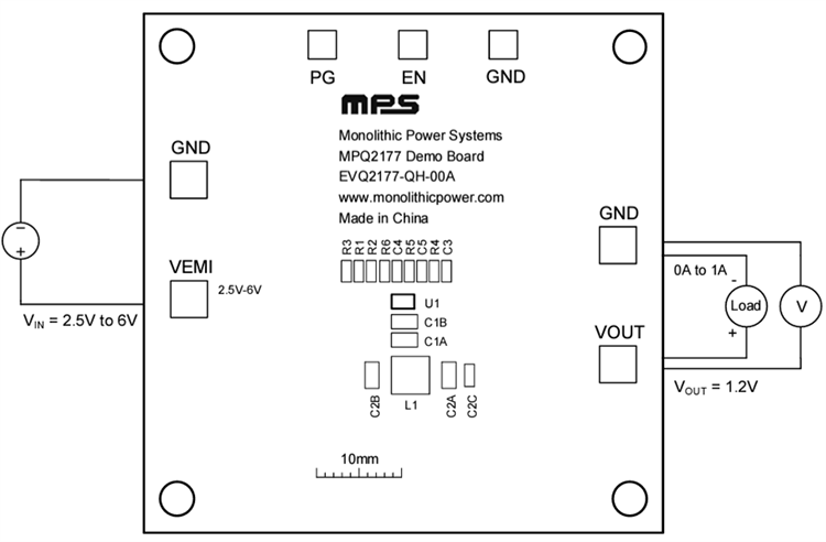 Location Circuit - Monolithic Power Systems (MPS) EVQ2177-QH-00A Evaluation Board